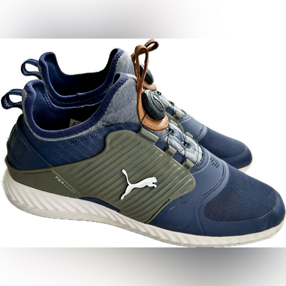 Puma IGNITE PWRADAPT Caged DISC Men's Golf Shoe - Navy/Grey